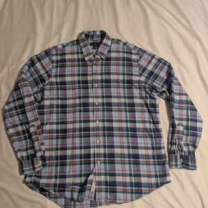 Ralph Lauren Classic Fit Madras‎ Plaid Button Down Shirt XL Steeplechase Academy